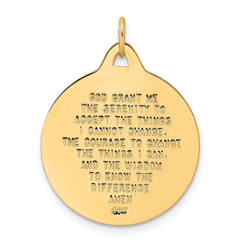 FJC Finejewelers 14 kt Yellow Gold Polished and Satin Solid Praying Hands Disc Charm 26 x 20 mm