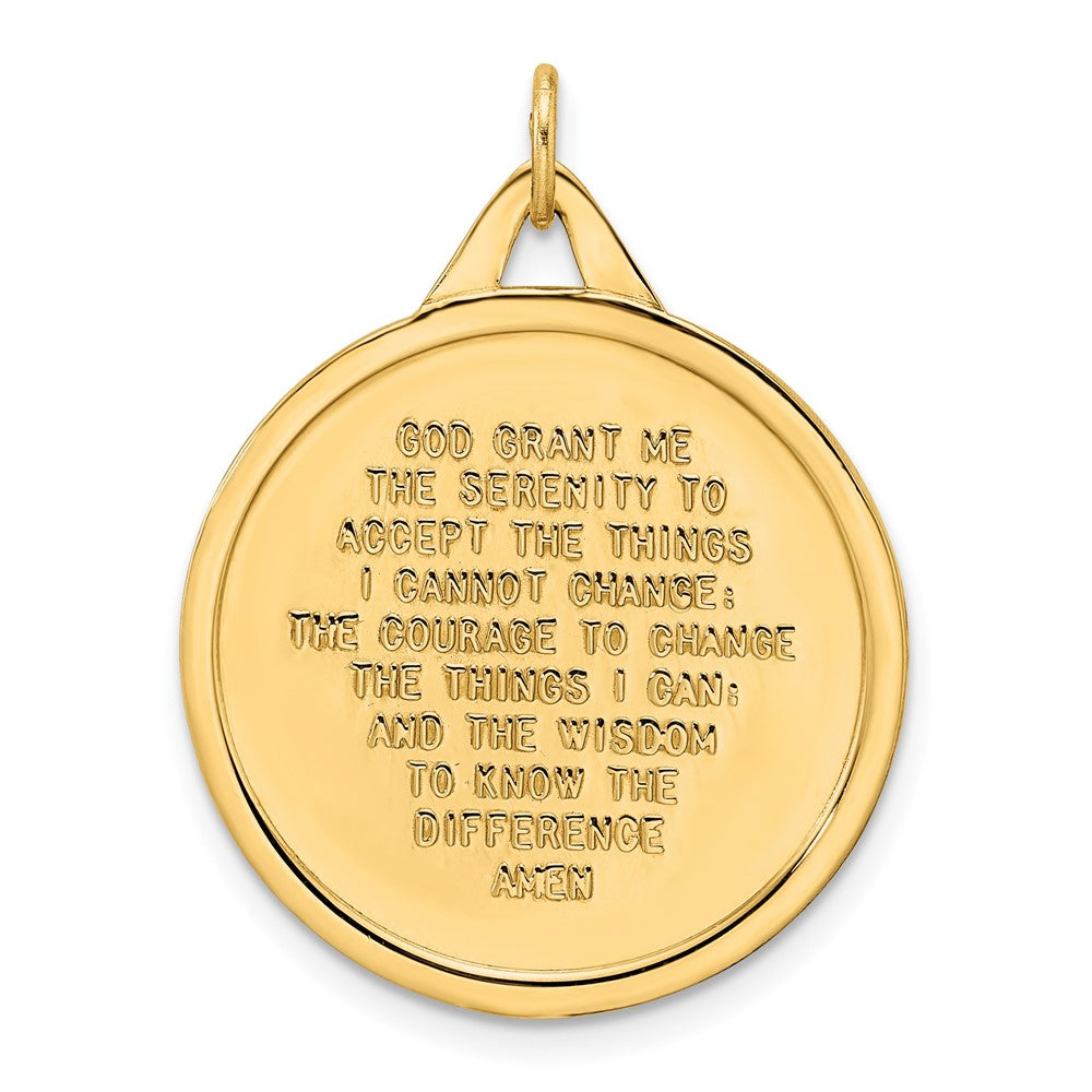 FJC Finejewelers 14 kt Yellow Gold Polished and Satin Solid Praying Hands Disc Charm 30 x 23 mm