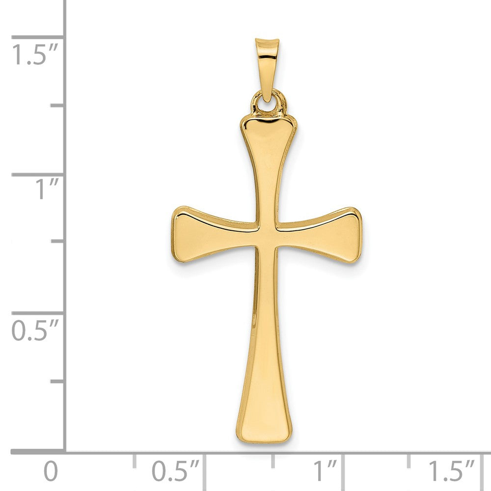 FJC Finejewelers 14 kt Yellow Gold Polished Hollow Cross Charm 36 x 17 mm