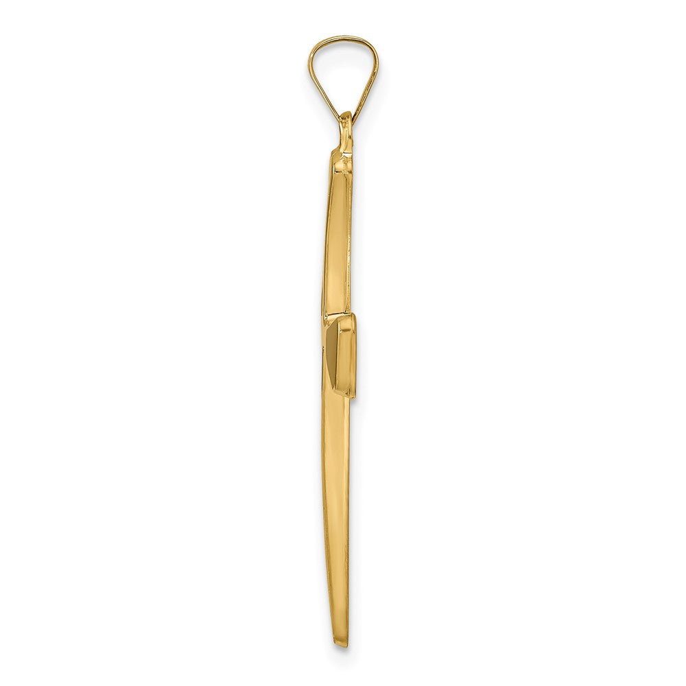 FJC Finejewelers 14 kt Yellow Gold Polished Hollow Cross Charm 36 x 17 mm