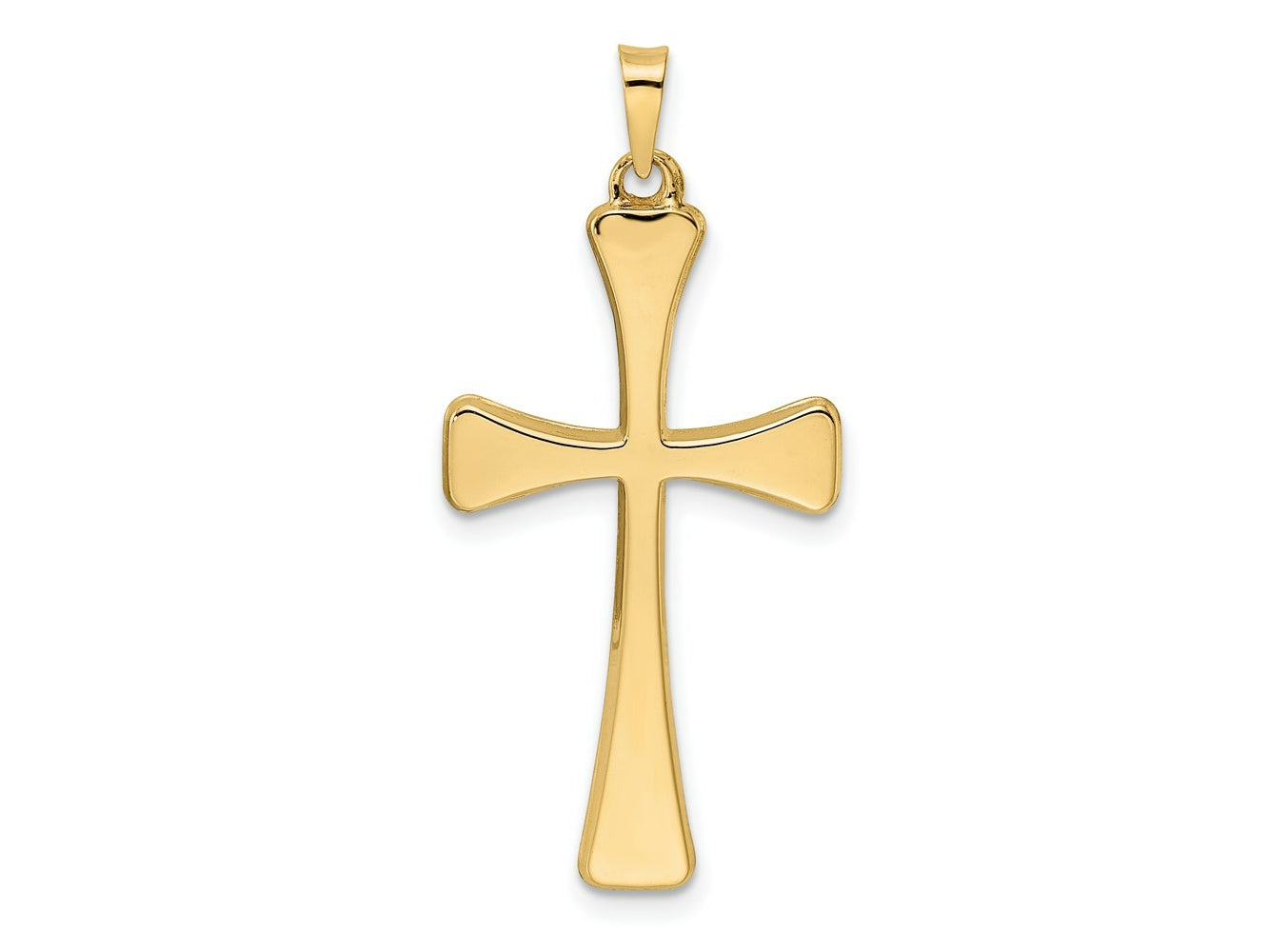 FJC Finejewelers 14 kt Yellow Gold Polished Hollow Cross Charm 36 x 17 mm