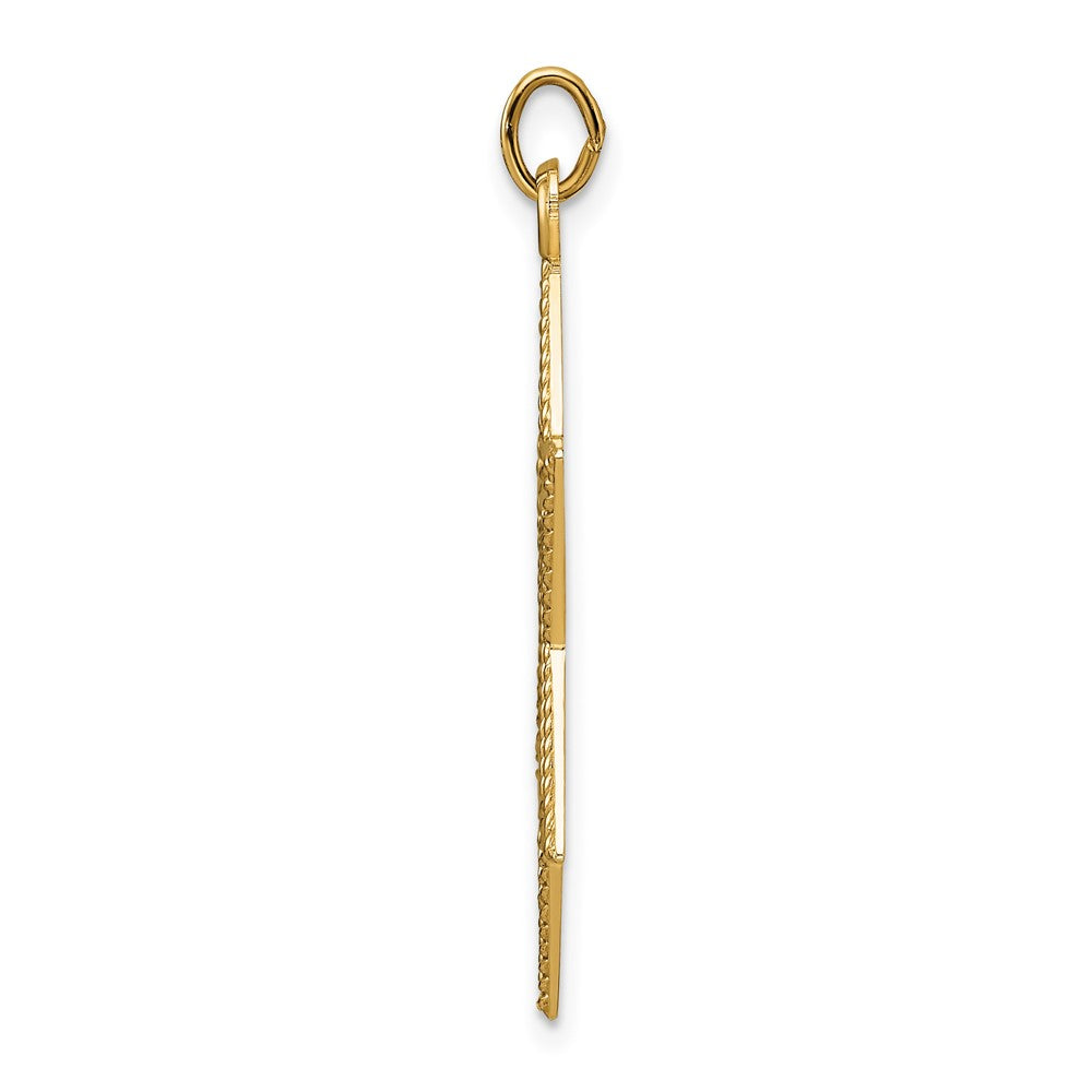 FJC Finejewelers 14 kt Yellow Gold Polished and Textured Solid Star of David Charm 32 x 29 mm