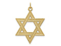 FJC Finejewelers 14 kt Yellow Gold Polished and Textured Solid Star of David Charm 32 x 29 mm