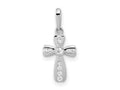 FJC Finejewelers 14 kt White Gold Themed CZ Cross Charm 17 mm x 8 mm