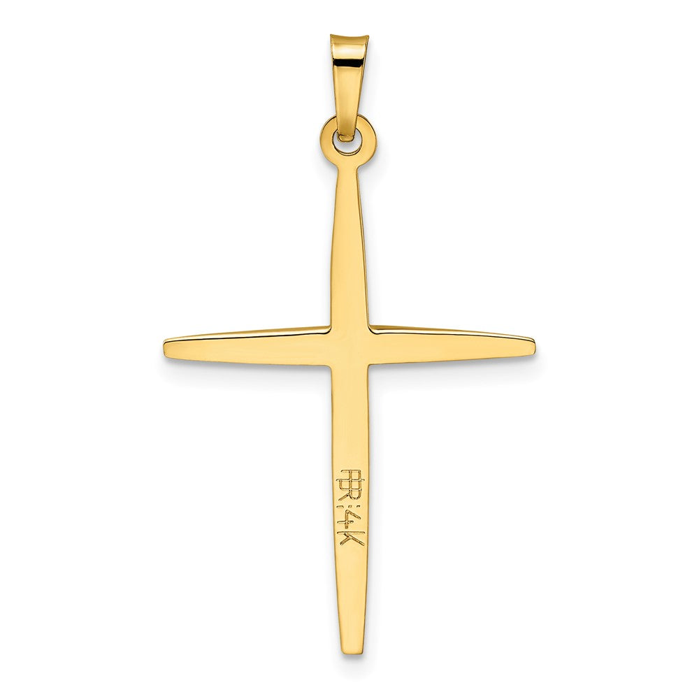 FJC Finejewelers 14 kt Two Tone Gold Polished Solid Double Cross Charm 34 x 21 mm