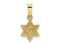 FJC Finejewelers 14 kt Yellow Gold Polished and Textured Solid Star of David Charm 16 x 8 mm