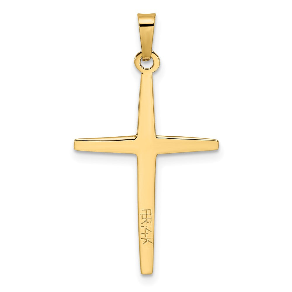 FJC Finejewelers 14 kt Two Tone Gold Polished Solid Double Cross Charm 32 x 18 mm