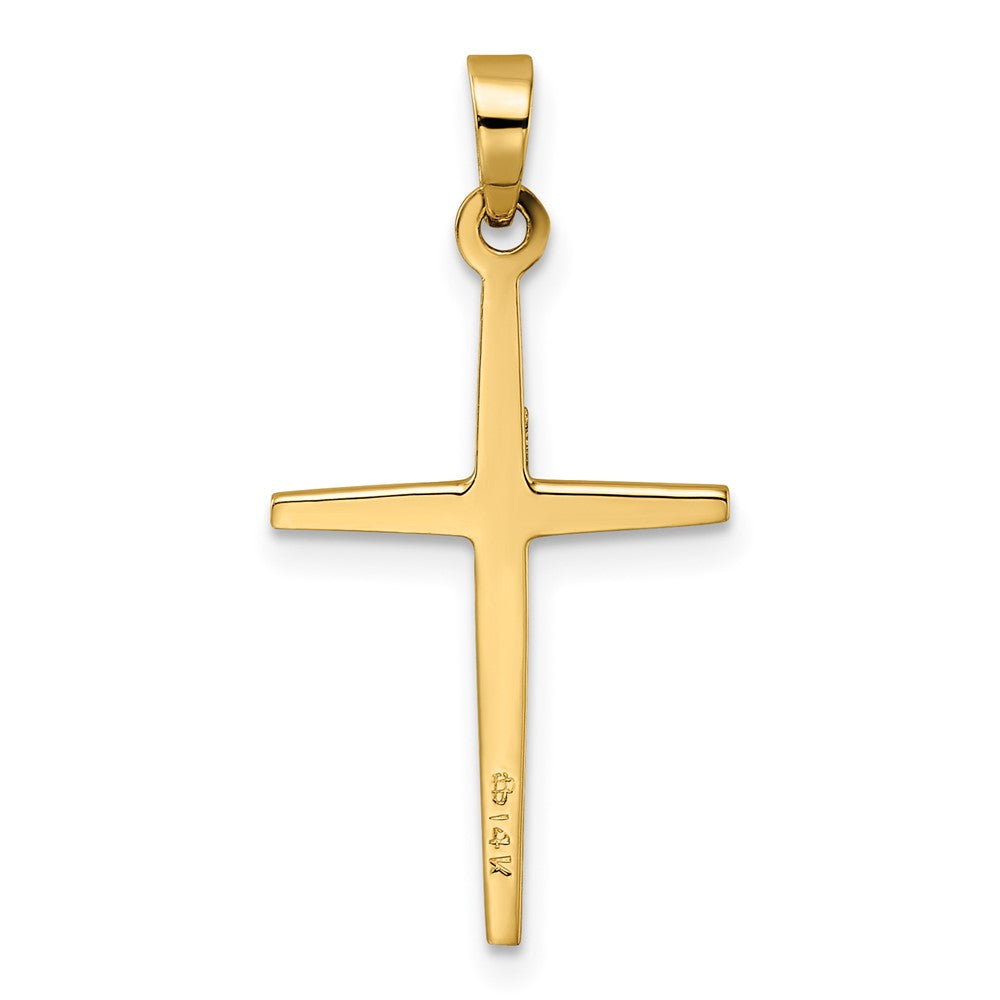 FJC Finejewelers 14 kt Two Tone Gold Polished Solid Double Cross Charm 27 x 14 mm