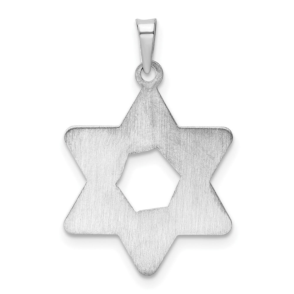 FJC Finejewelers 14 kt White Gold Polished and Textured Solid Star of David Charm 26 mm x 20 mm