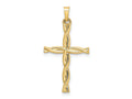 FJC Finejewelers 14 kt Yellow Gold Polished Hollow Twisted Cross Charm 31 x 17 mm