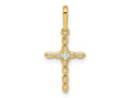 FJC Finejewelers 14 kt Yellow Gold CZ Cross Charm 20 x 9 mm