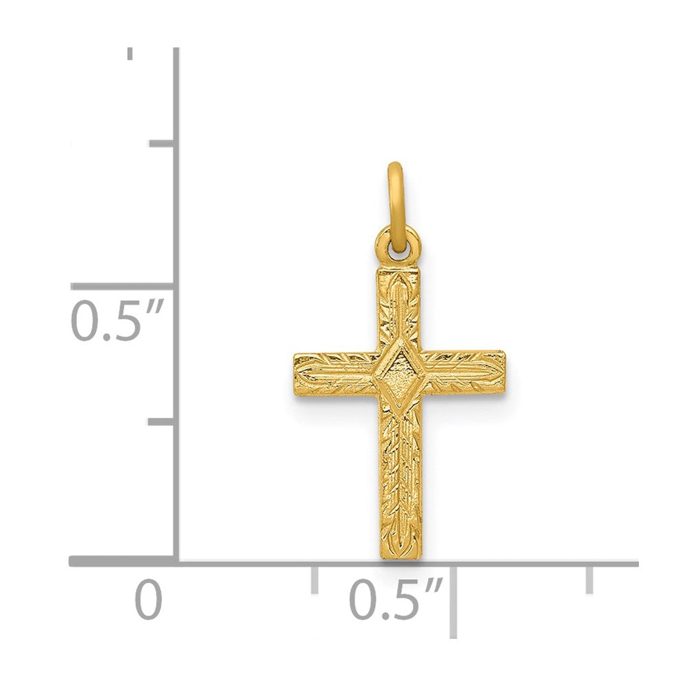 FJC Finejewelers 14 kt Yellow Gold Small Cross Charm 18 x 10 mm