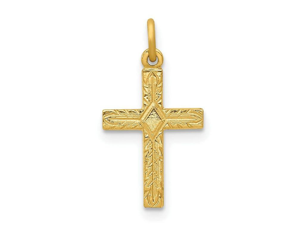 FJC Finejewelers 14 kt Yellow Gold Small Cross Charm 18 x 10 mm