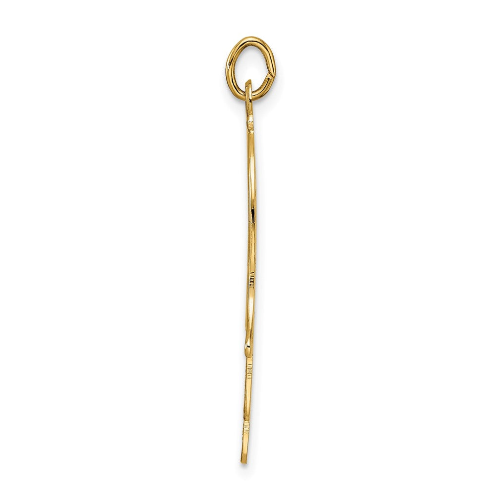 FJC Finejewelers 14 kt Yellow Gold Polished Solid Filigree Hamsa Charm 33 x 20 mm