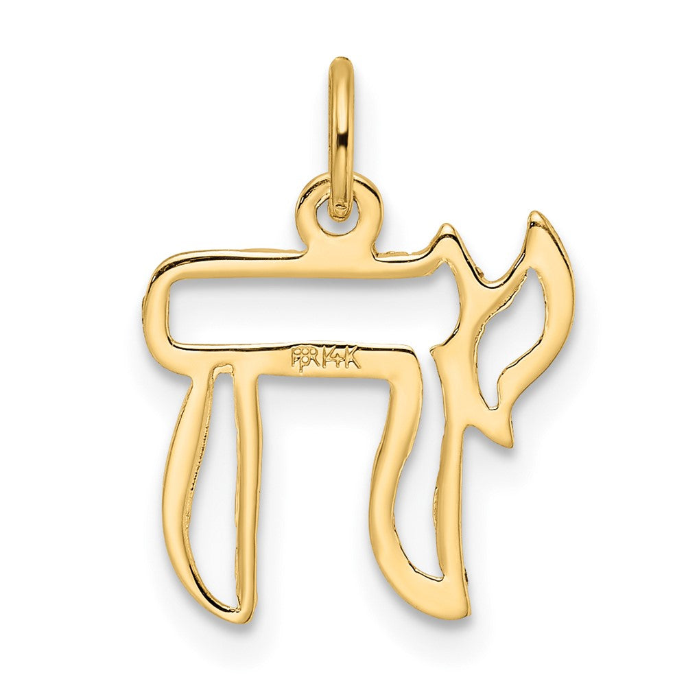 FJC Finejewelers 14 kt Yellow Gold Polished Solid Chai Symbol Outline Charm 16 x 0 mm