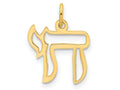 FJC Finejewelers 14 kt Yellow Gold Polished Solid Chai Symbol Outline Charm 16 x 0 mm
