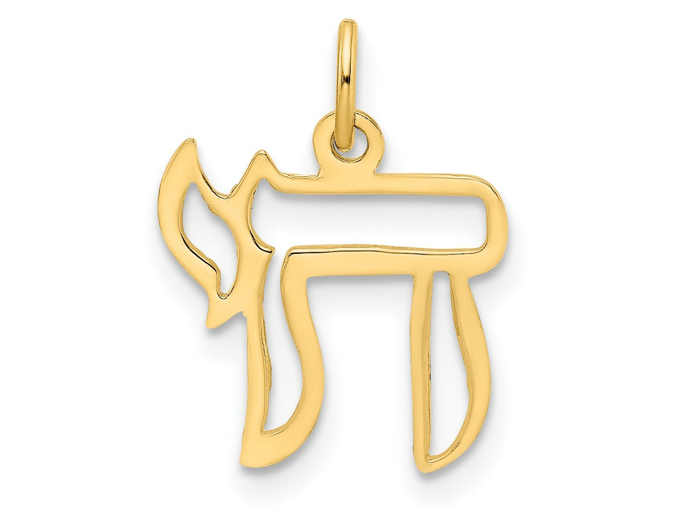FJC Finejewelers 14 kt Yellow Gold Polished Solid Chai Symbol Outline Charm 16 x 0 mm