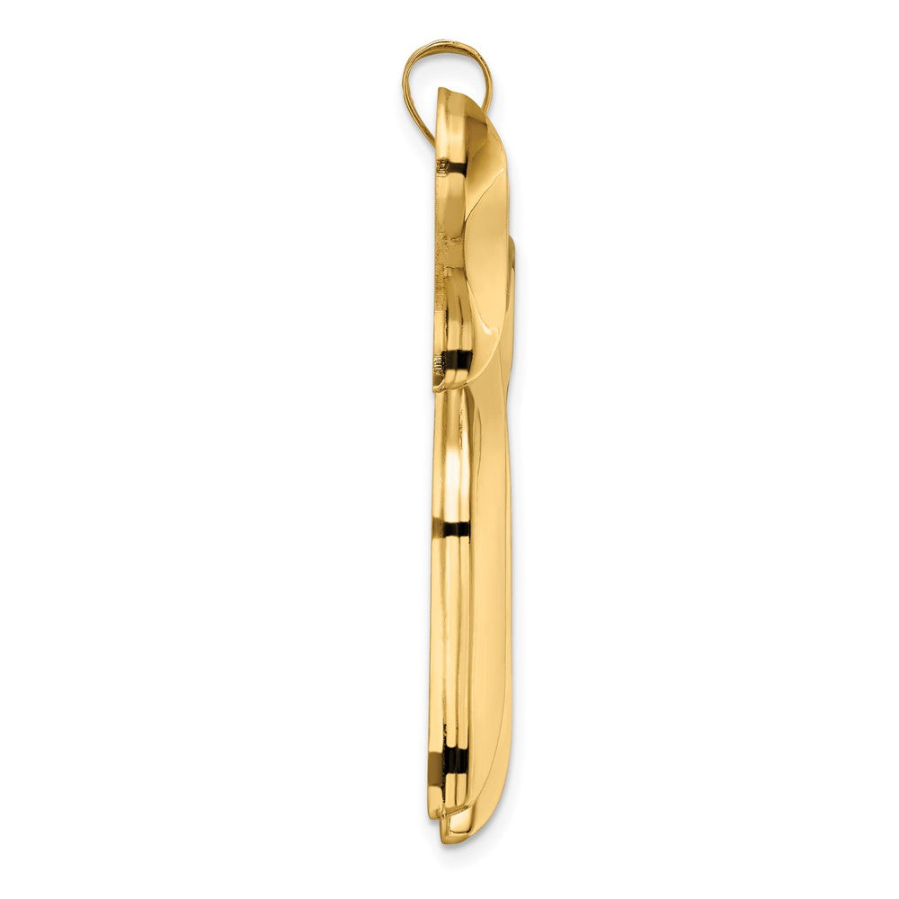 FJC Finejewelers 14 kt Yellow Gold Polished Solid Chai Symbol Charm 45 x 44 mm