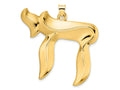 FJC Finejewelers 14 kt Yellow Gold Polished Solid Chai Symbol Charm 45 x 44 mm