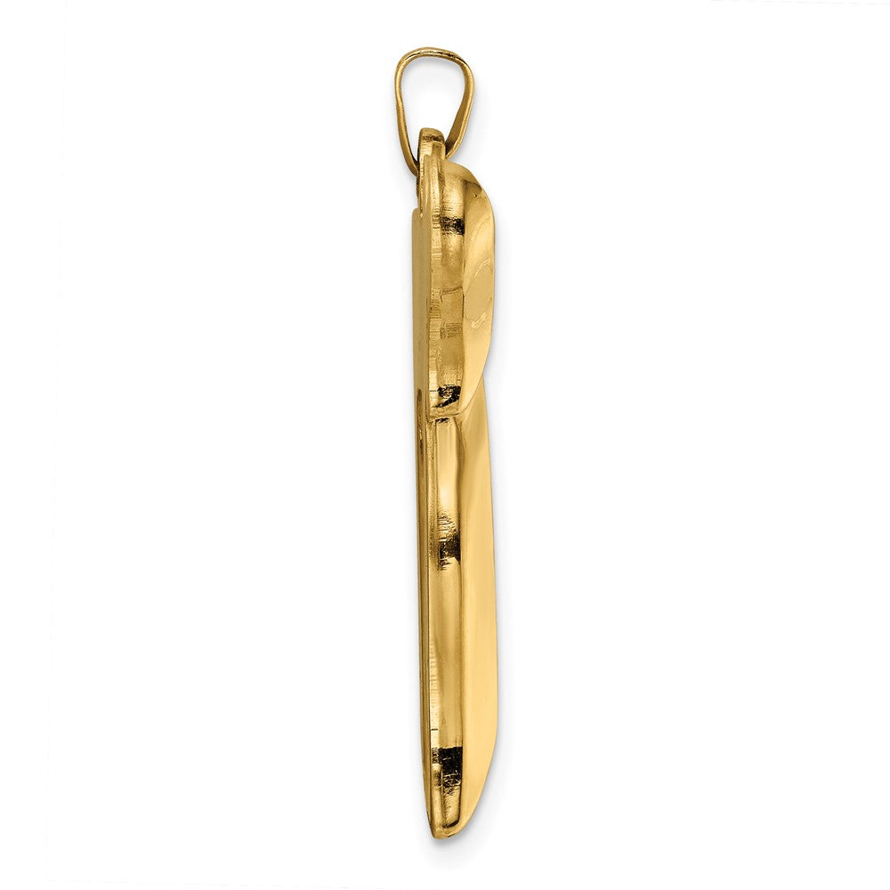 FJC Finejewelers 14 kt Yellow Gold Polished Hollow Chai Symbol Charm 33 x 33 mm