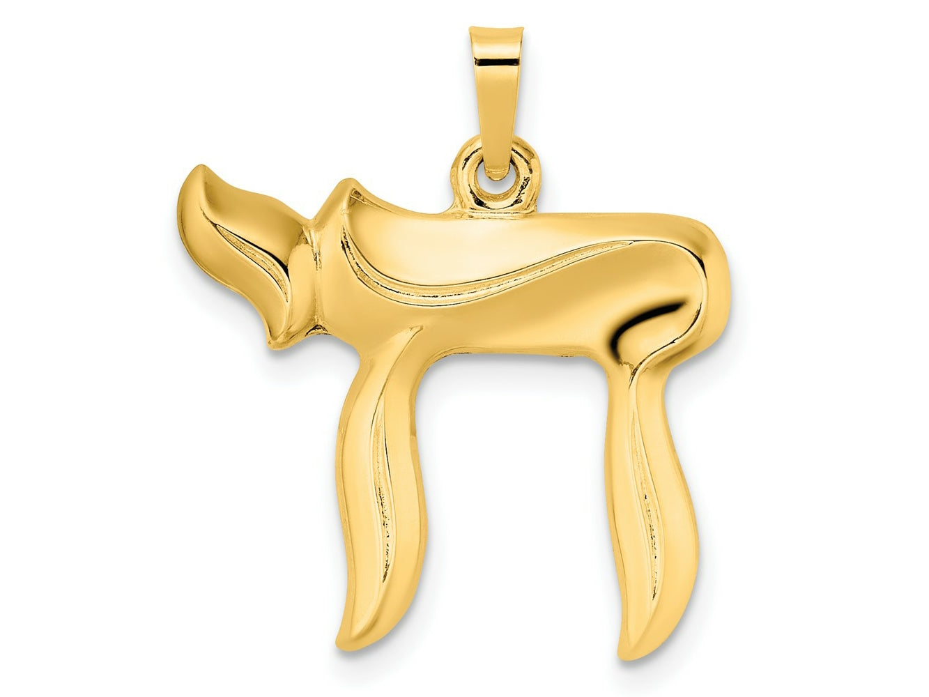 FJC Finejewelers 14 kt Yellow Gold Polished Hollow Chai Symbol Charm 24 x 22 mm