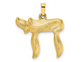 FJC Finejewelers 14 kt Yellow Gold Brushed Solid Chai Symbol Charm 24 x 22 mm