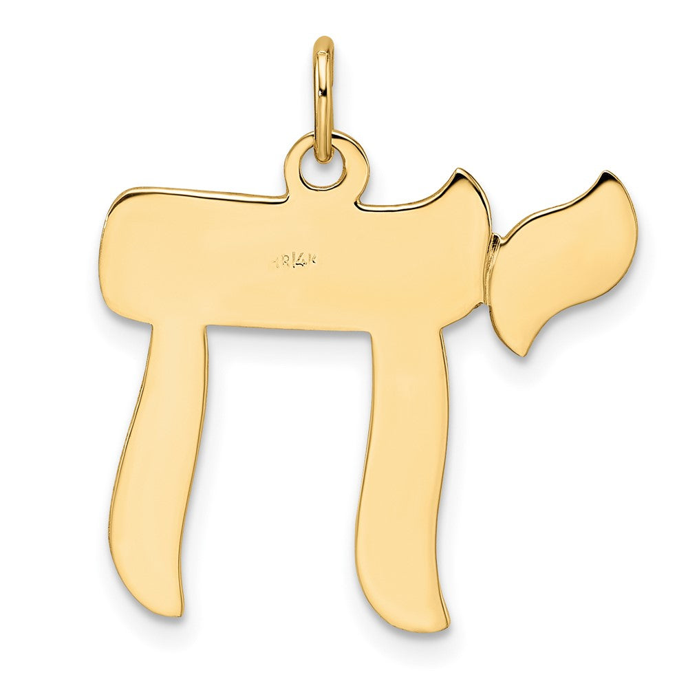 FJC Finejewelers 14 kt Yellow Gold Polished Solid Chai Symbol Charm 24 x 22 mm