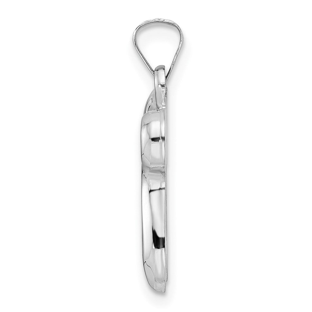 FJC Finejewelers 14 kt White Gold  Polished Hollow Chai Symbol Charm 22 mm x 19 mm