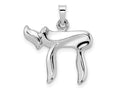FJC Finejewelers 14 kt White Gold  Polished Hollow Chai Symbol Charm 22 mm x 19 mm