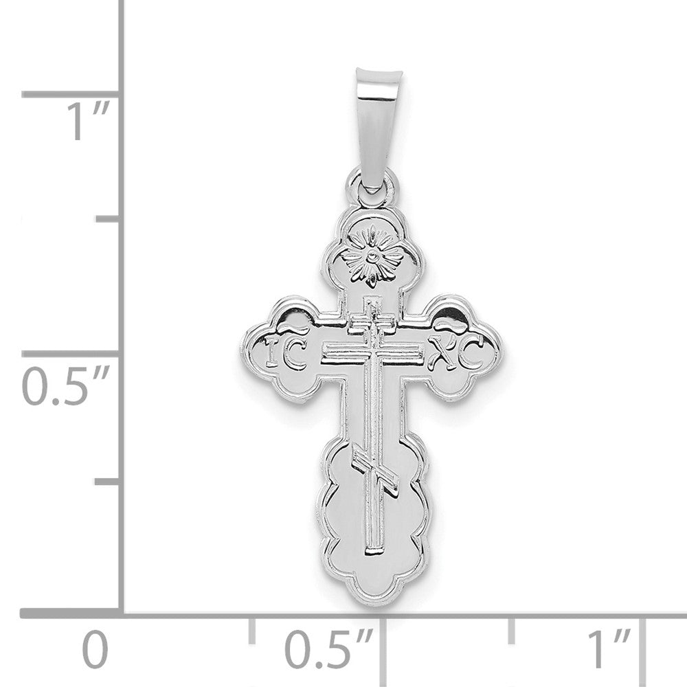 FJC Finejewelers 14 kt White Gold  Polished Eastern Orthodox Solid Cross Charm 25 mm x 12 mm