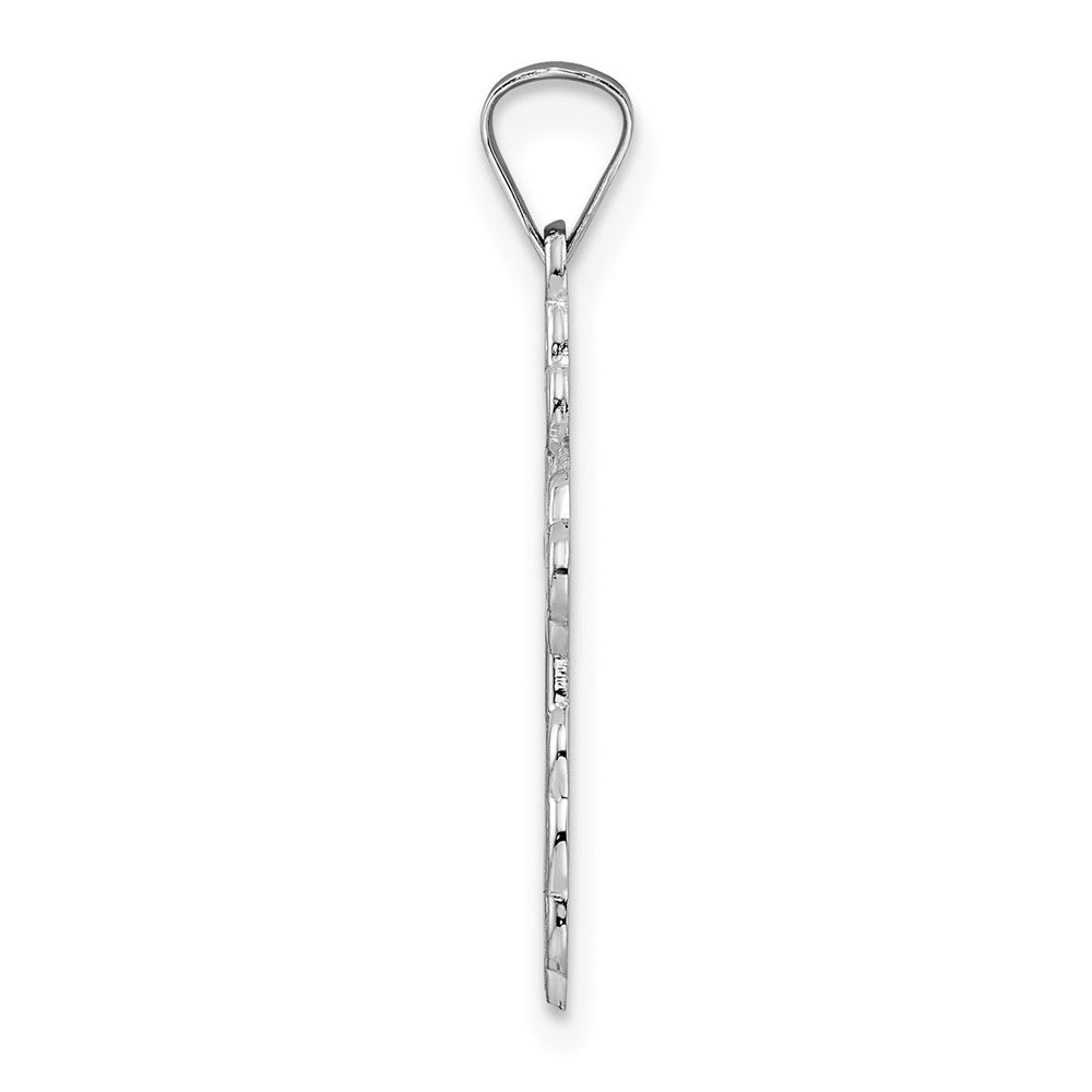 FJC Finejewelers 14 kt White Gold  Polished Eastern Orthodox Solid Cross Charm 25 mm x 12 mm