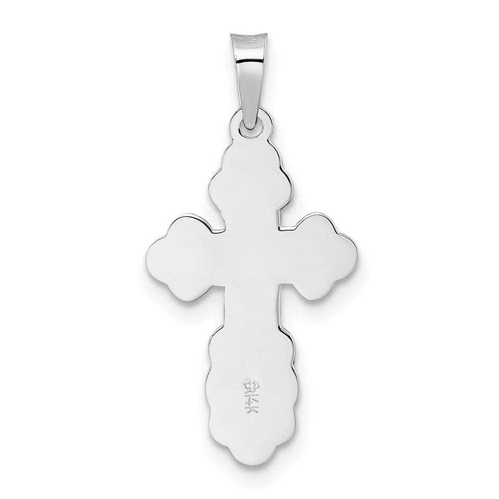 FJC Finejewelers 14 kt White Gold  Polished Eastern Orthodox Solid Cross Charm 25 mm x 12 mm