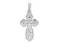 FJC Finejewelers 14 kt White Gold  Polished Eastern Orthodox Solid Cross Charm 25 mm x 12 mm