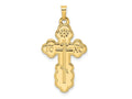 FJC Finejewelers 14 kt Yellow Gold Polished Eastern Orthodox Solid Cross Charm 33 x 17 mm