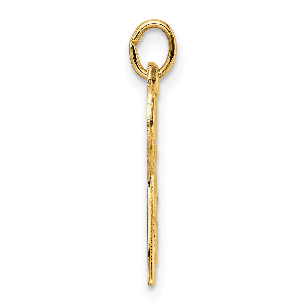 FJC Finejewelers 14 kt Yellow Gold Polished and Textured Solid Chai Symbol Charm 22 x 20 mm
