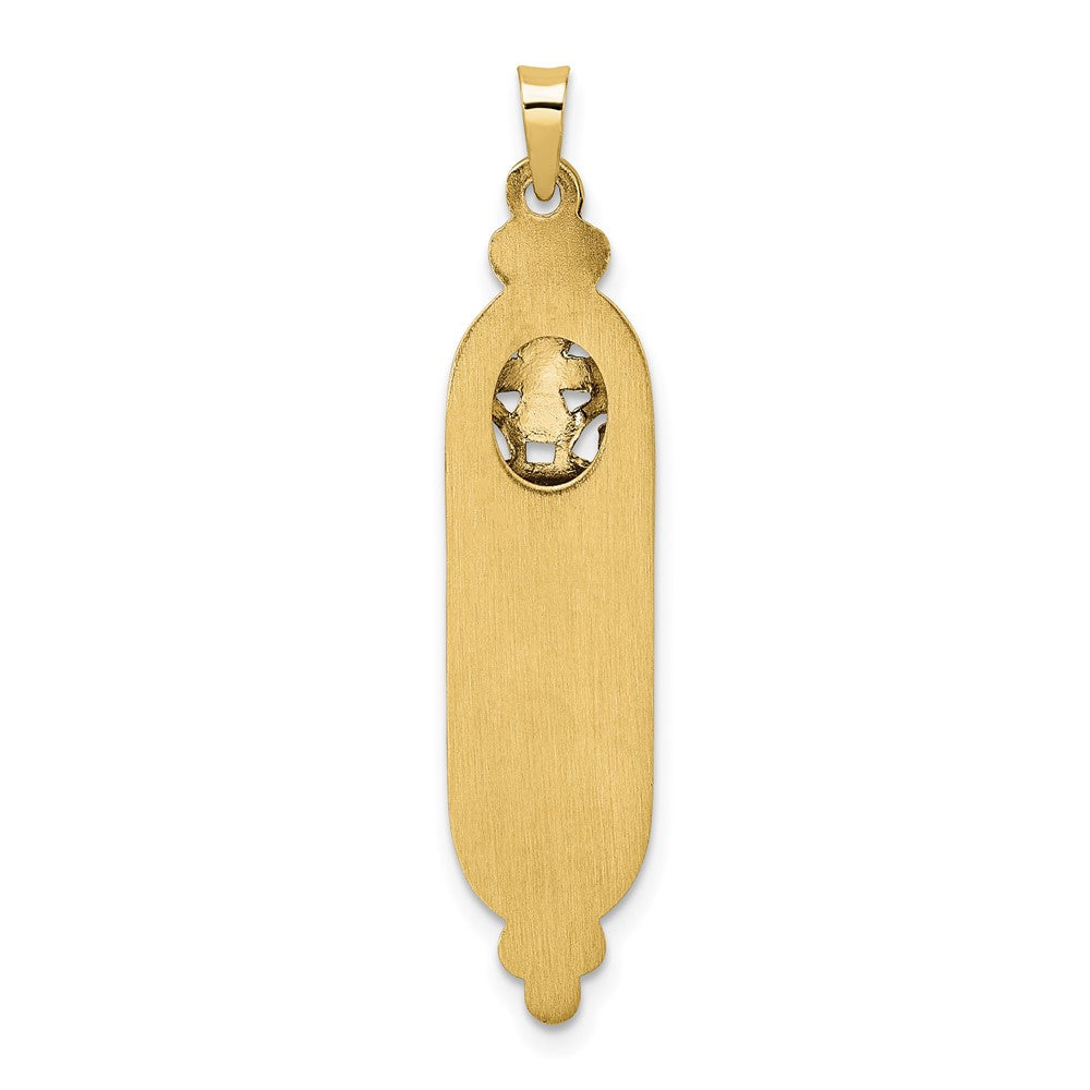 FJC Finejewelers 14 kt Yellow Gold Polished and Textured Solid Mezuzah Charm 40 x 8 mm
