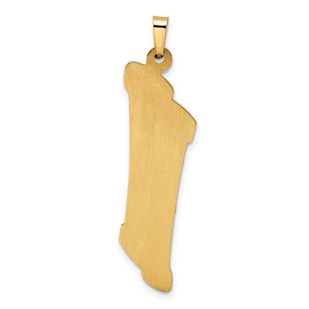 FJC Finejewelers 14 kt Two Tone Gold Hollow Mezuzah and Star Charm 37 x 12 mm