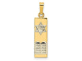 FJC Finejewelers 14 kt Two Tone Gold Polished Hollow Mezuzah with Star of David and Torah Charm 27 x 6 mm