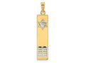 FJC Finejewelers 14 kt Two Tone Gold Polished Hollow Mezuzah with Star of David and Torah Charm 33 x 6 mm