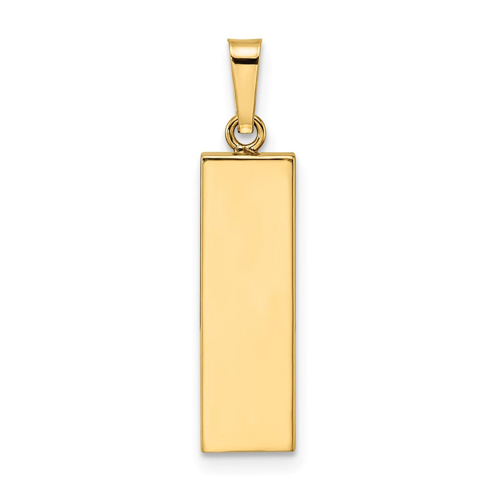 FJC Finejewelers 14 kt Two Tone Gold Polished Hollow Mezuzah with Star of David and Chai Charm 26 x 6 mm