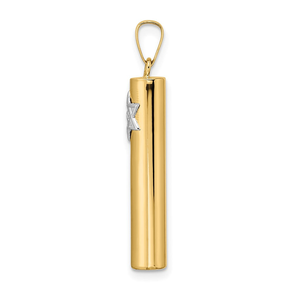 FJC Finejewelers 14 kt Yellow Gold Polished Hollow Mezuzah with Star of David Charm 32 x 5 mm