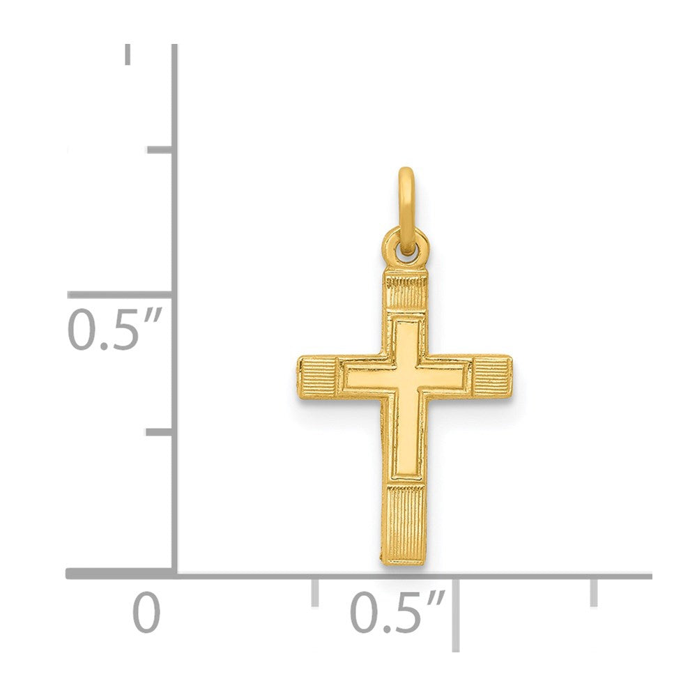 FJC Finejewelers 14 kt Yellow Gold Small Cross Charm 19 x 10 mm