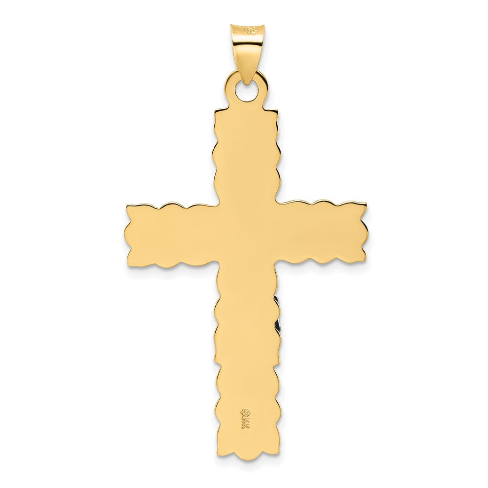 FJC Finejewelers 14 kt Two Tone Gold Polished Solid INRI Crucifix Charm 51 x 28 mm