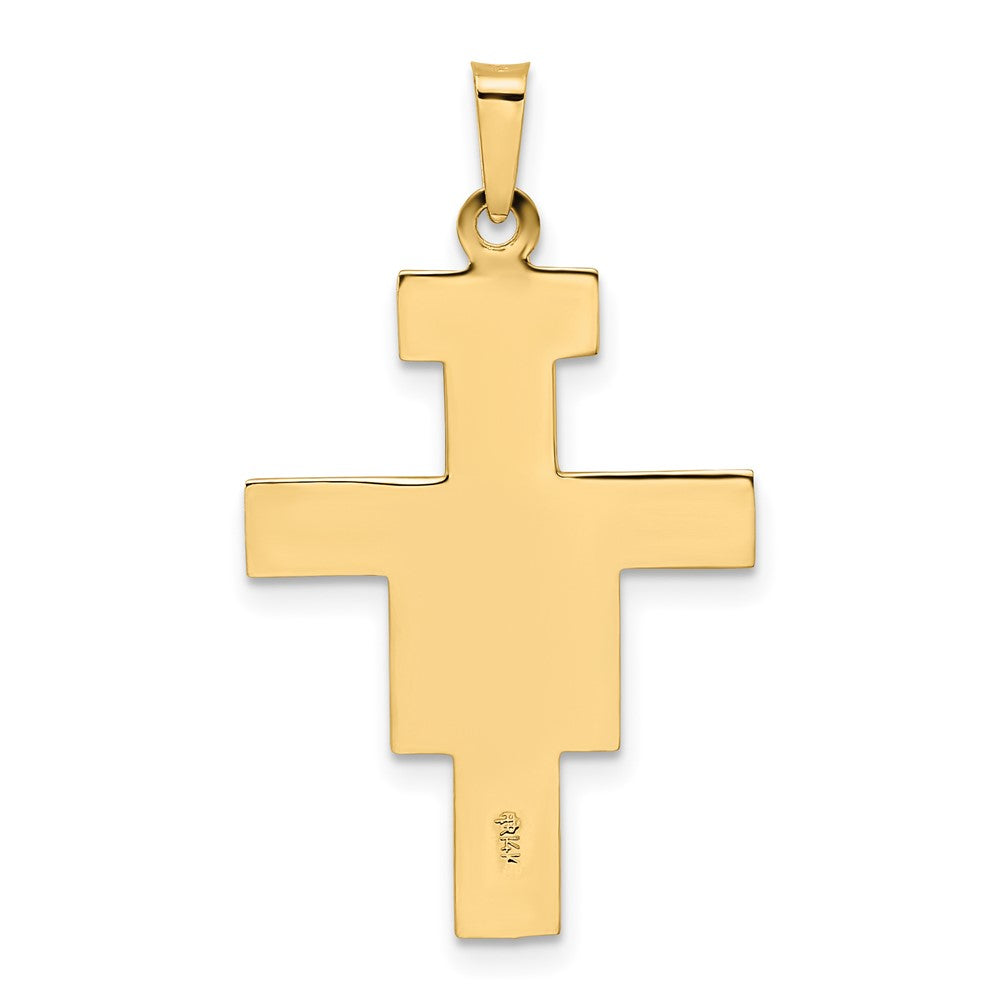 FJC Finejewelers 14 kt Two Tone Gold Solid Crucifix Charm 33 x 19 mm