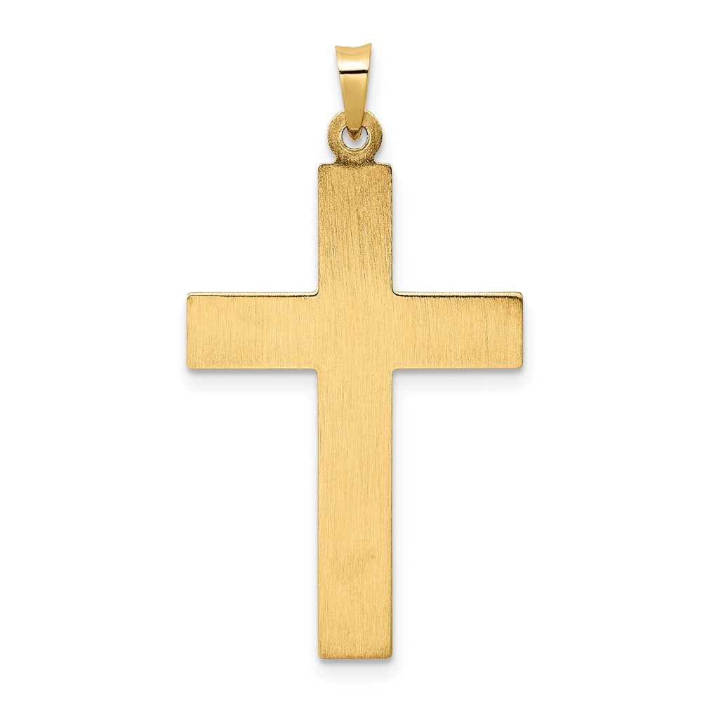 FJC Finejewelers 14 kt Two Tone Gold Polished Hollow Rosary Cross Charm 37 x 20 mm