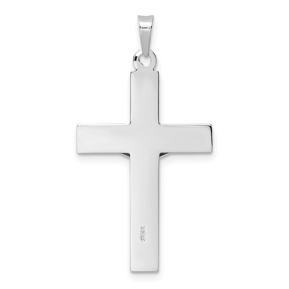 FJC Finejewelers 14 kt White Gold  Polished Solid INRI Striped Crucifix Cross Charm 34 mm x 19 mm