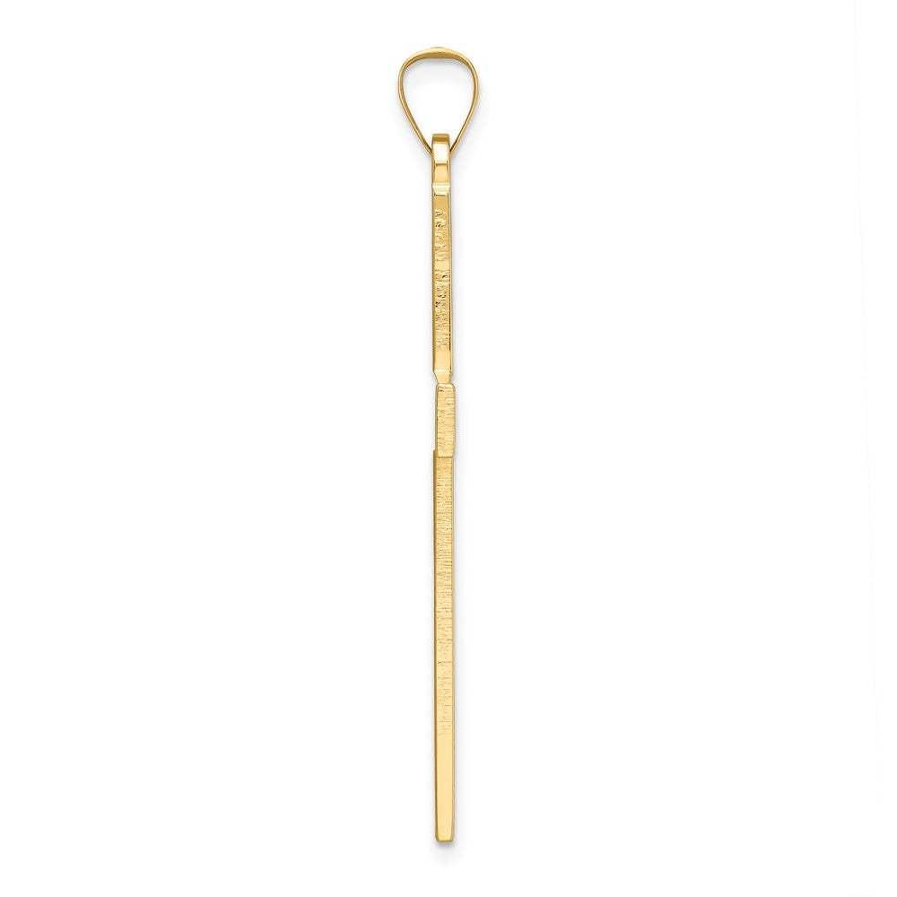 FJC Finejewelers 14 kt Yellow Gold Polished Solid Cross Charm 47 x 26 mm