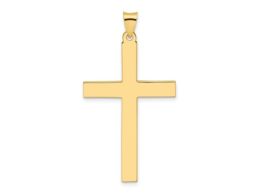 FJC Finejewelers 14 kt Yellow Gold Polished Solid Cross Charm 47 x 26 mm