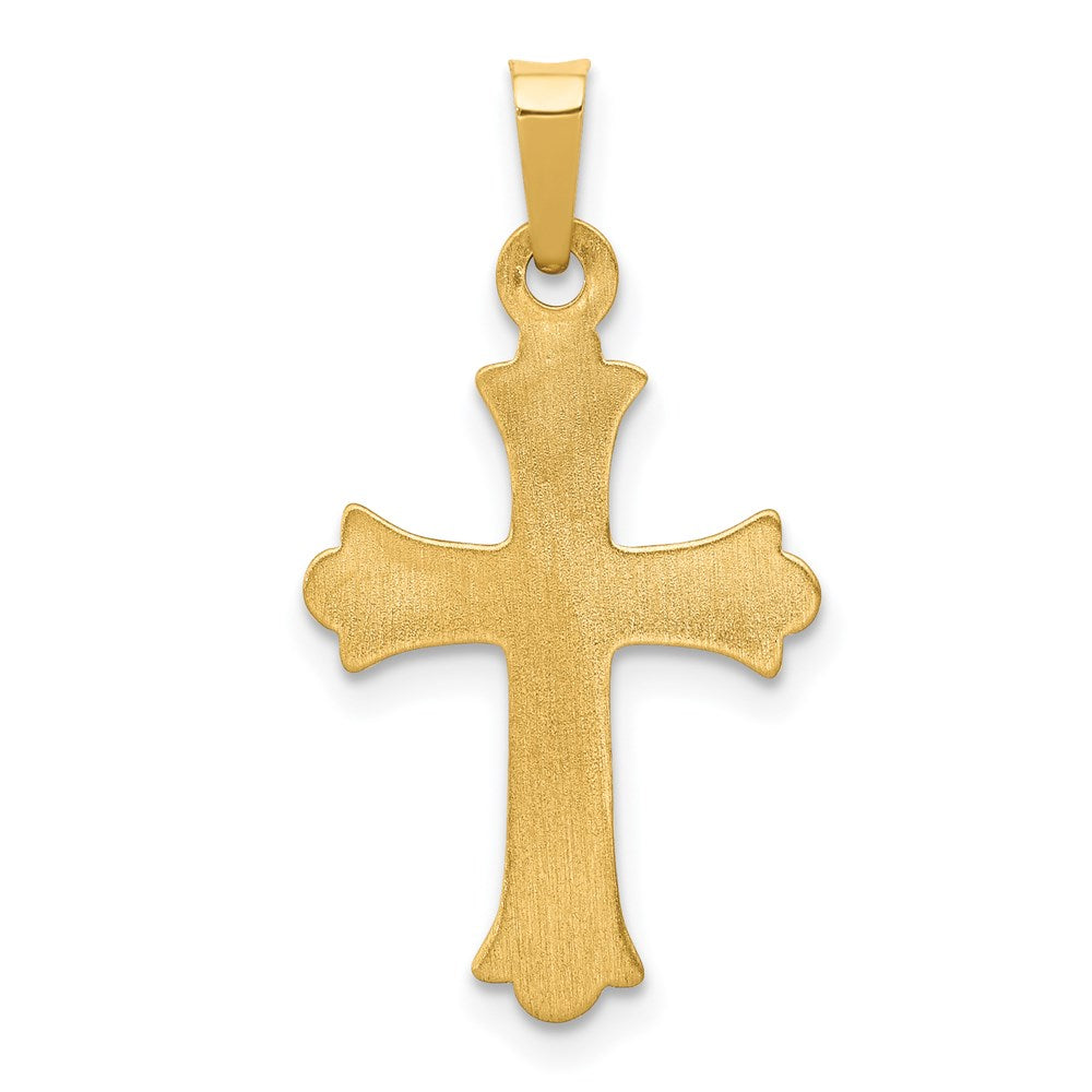 FJC Finejewelers 14 kt Yellow Gold Hollow Fleur De Lis Cross Charm 28 x 15 mm