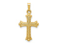 FJC Finejewelers 14 kt Yellow Gold Hollow Fleur De Lis Cross Charm 28 x 15 mm